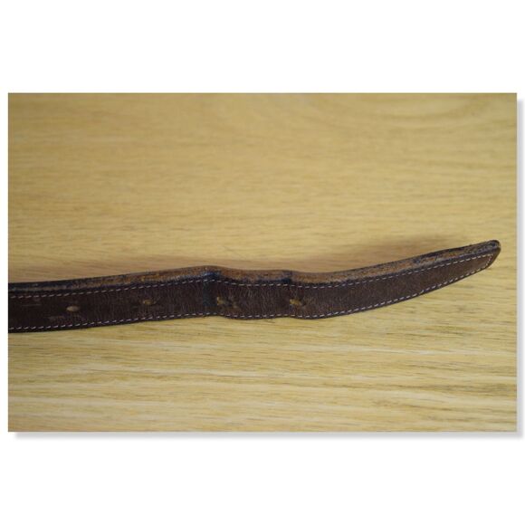 Tory Leather Co. Havana Brown Studded 3/4” English Bridle Clincher Belt Size 28 - Picture 7 of 11